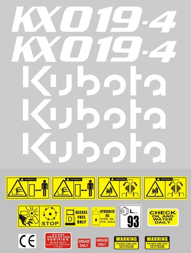 Decal sticker set kubota - decal,