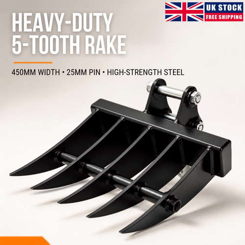 Tine mini excavator - excavator, rake